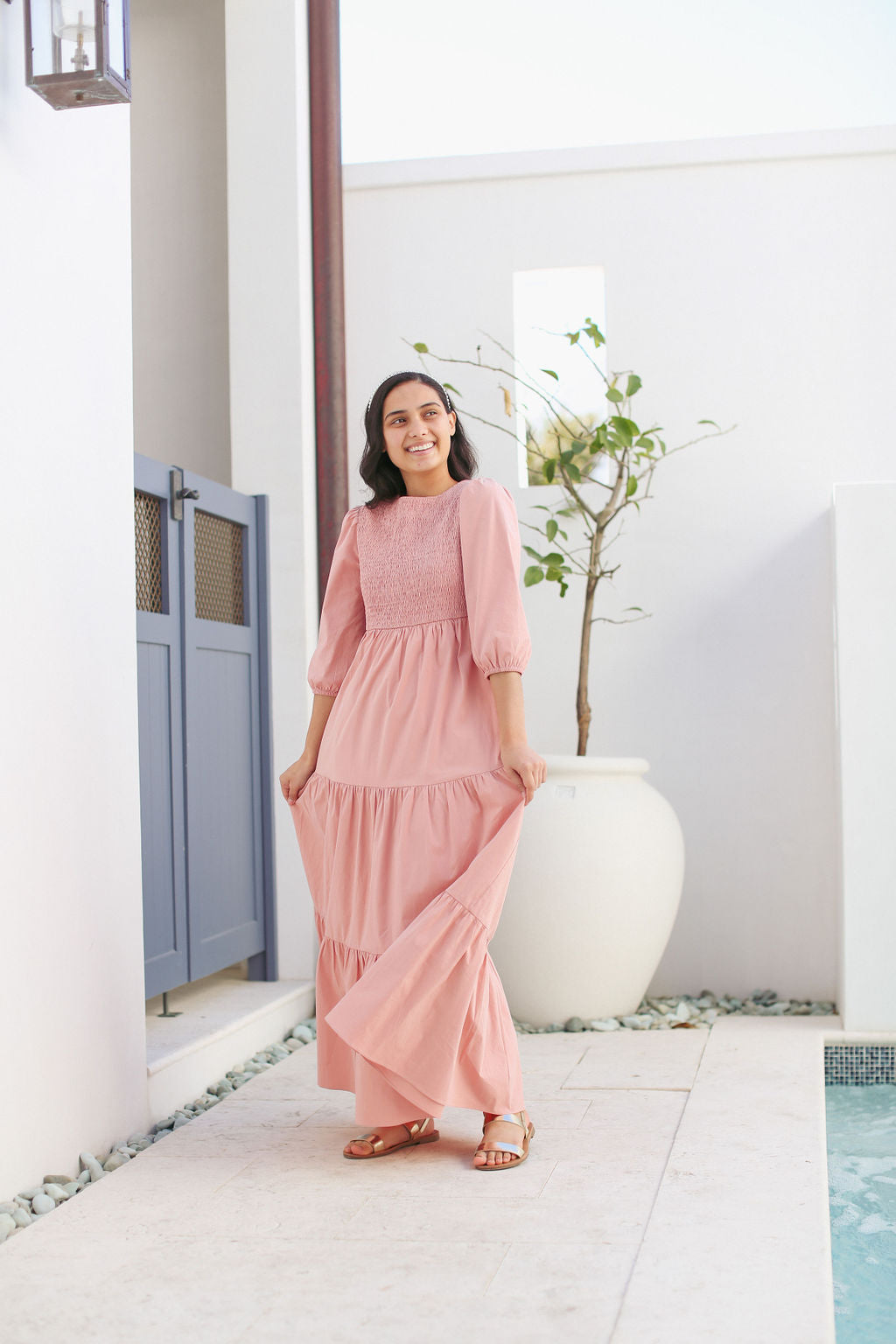 ladies peach dresses Fairy Ruffled Sleeve Chiffon Plunging Formal Dress Brydealo This Style Fits True to Size One Size Peach Cocktail Dress