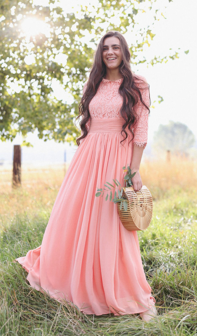 Lovely Lace and Chiffon Dress (8 Colors)
